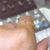 14K Gold Basket Set Diamond Heart Band