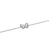 14K Gold Mother of Pearl and Diamond Butterfly Charm Bracelet