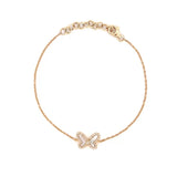 14K Gold Mother of Pearl and Diamond Butterfly Charm Bracelet