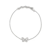 14K Gold Mother of Pearl and Diamond Butterfly Charm Bracelet