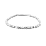14K Gold Flexible Baguette Diamond Channel Bar Bead Bracelet