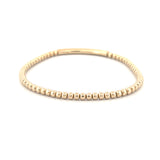 14K Gold Flexible Baguette Diamond Channel Bar Bead Bracelet