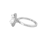 14K Gold 2.00 Lab Grown Oval Diamond 3D Halo and Diamond Prong Solitaire Engagement Ring