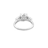 14K Gold Three Stone 2.00 Carat Lab Grown Round Diamond Cathedral Engagement Ring