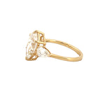 14K Gold 3.80 Carat Lab Grown Trio Pear Engagement Ring