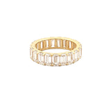14K Gold Lab Grown 6.00 Carat Emerald Diamond Eternity Band