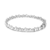 14K Gold Lab Diamond Alternating Pear and Round Tennis Bracelet