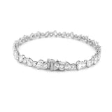 14K Gold Lab Diamond Alternating Pear and Round Tennis Bracelet