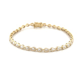 14K Gold Lab Diamond East West Pear Tennis Bracelet