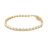 14K Gold Lab Diamond East West Pear Tennis Bracelet