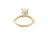 14K Gold 3.50 Lab Grown Oval Diamond Station Marquise Engagement Ring