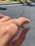 14K Gold Channel Set Duo Chevron Diamond Band