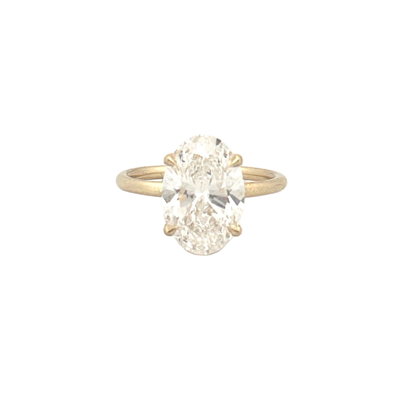 14K Gold Oval Lab Grown Diamond Open Gallery Engagement Ring