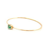 14K Gold Emerald Halo Bangle Bracelet