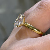 14K Gold Lab Grown Oval Diamond Solitaire 3MM Engagement Ring