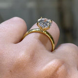 14K Gold Lab Grown Oval Diamond Solitaire 3MM Engagement Ring