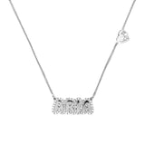 14K Gold Personalized Name Diamond Pendant with Lab Grown Heart or Emerald Diamond