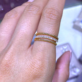 14K Gold Three Row Roped Diamond Band