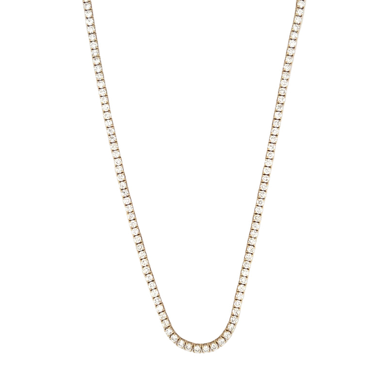 14K Gold 11.00 Carat Lab Grown Tennis Necklace