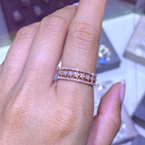14K Gold Three Row Star Diamond Band