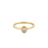 14K Gold Oval Bezel Natural Diamond Band