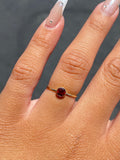 14K Gold Birth Stone Round Bezel Ring