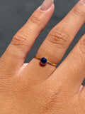 14K Gold Birth Stone Round Bezel Ring