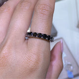 14K Gold Black Diamond Eternity U-Prong Band
