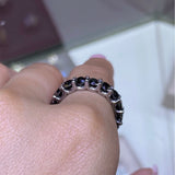 14K Gold Black Diamond Eternity U-Prong Band