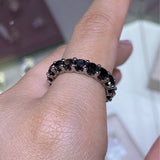 14K Gold Black Diamond Eternity U-Prong Band