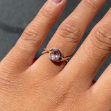 14K Gold Oval Morganite Split Curve Diamond Ring