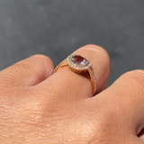 14K Gold Round Halo Morganite Cathedral Ring