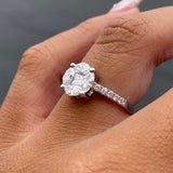 14K Gold Round Cluster Natural Diamond Engagement Ring