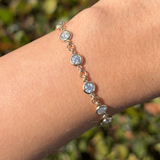 14K Gold Spaced Lab Grown Diamond Bezel Bracelet