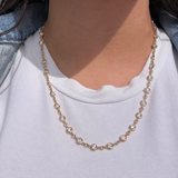 14K Gold Spaced Lab Grown Diamond Bezel Necklace