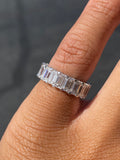 14K Gold Lab Grown Diamond Emerald U-Prong Eternity Band