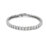 14K Gold Two Row Diamond Channel Tennis Bracelet