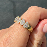 14K Gold Pear and Marquise Diamond Halo Band