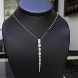 14K Gold Dangling Diamond Pavé Cushion Pendant Necklace