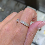 14K Gold Open One to Five Open Emerald Diamond Band