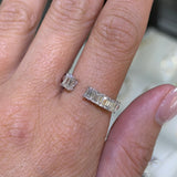 14K Gold Open One to Five Open Emerald Diamond Band