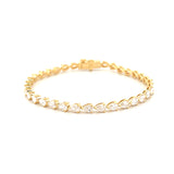 14K Gold East West Lab Grown Pear Cut Diamond Tennis Bracelet