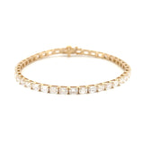 14K Gold East West Lab Grown Emerald Cut Diamond Tennis Bracelet