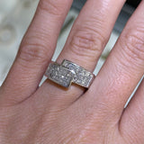 14K Gold Invisible Diamond Crossover Band