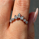 14K Gold Bezel Tiara Diamond Ring