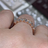 14K Gold 0.20 Carat Each Assher Cut Half Eternity Band