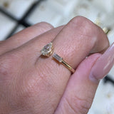14K Gold Baguette and Pear Open Diamond Band