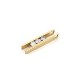 14K Gold Invisible Set Open Bar Pendant