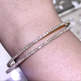 18K Gold Tennis Double Row Bangle