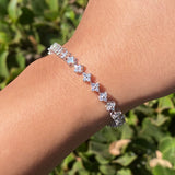 14K Gold Natural Flower Diamond Tennis Bracelet